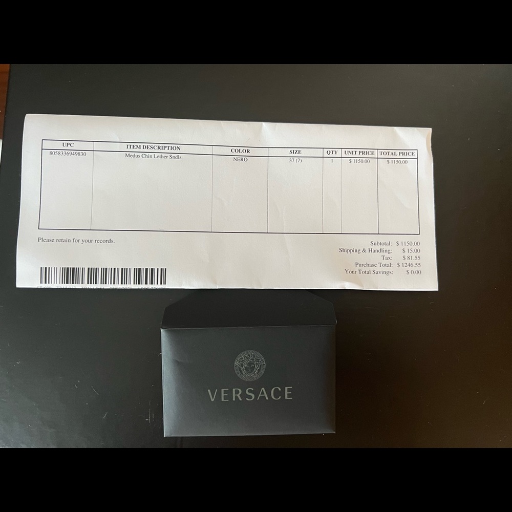 Like New. Versace Medusa Chain Leather Sandals - Picture 9 of 10